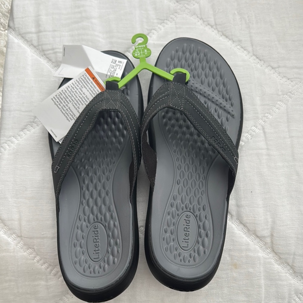 Gray LiteRide Crocs Flip Flop